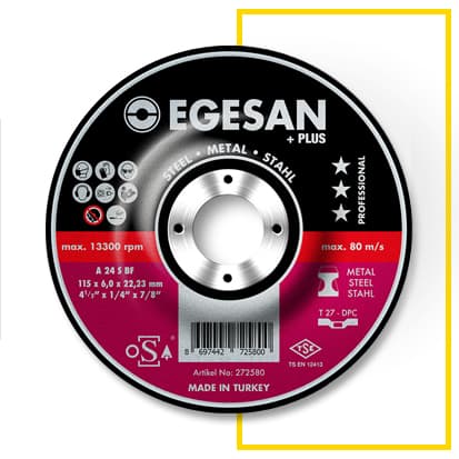 Plus Serisi Metal Taşlama Taşları 115 x 6,0 x 22,23 A 24 S BF