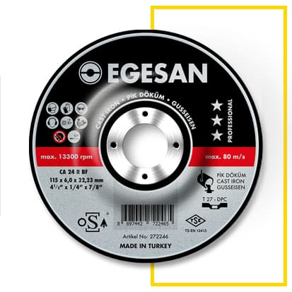 Pro Serisi Pik Dkm Taşlama Taşları 115 x 6,0 x 22,23 CA 24 R BF