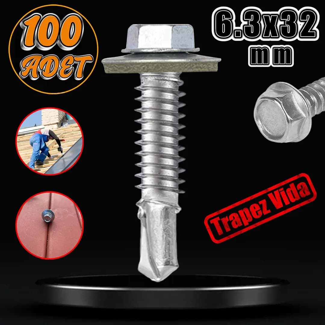 ÇATI VİDASI 6,3*32 ( ADAP.10 MM ) MRD