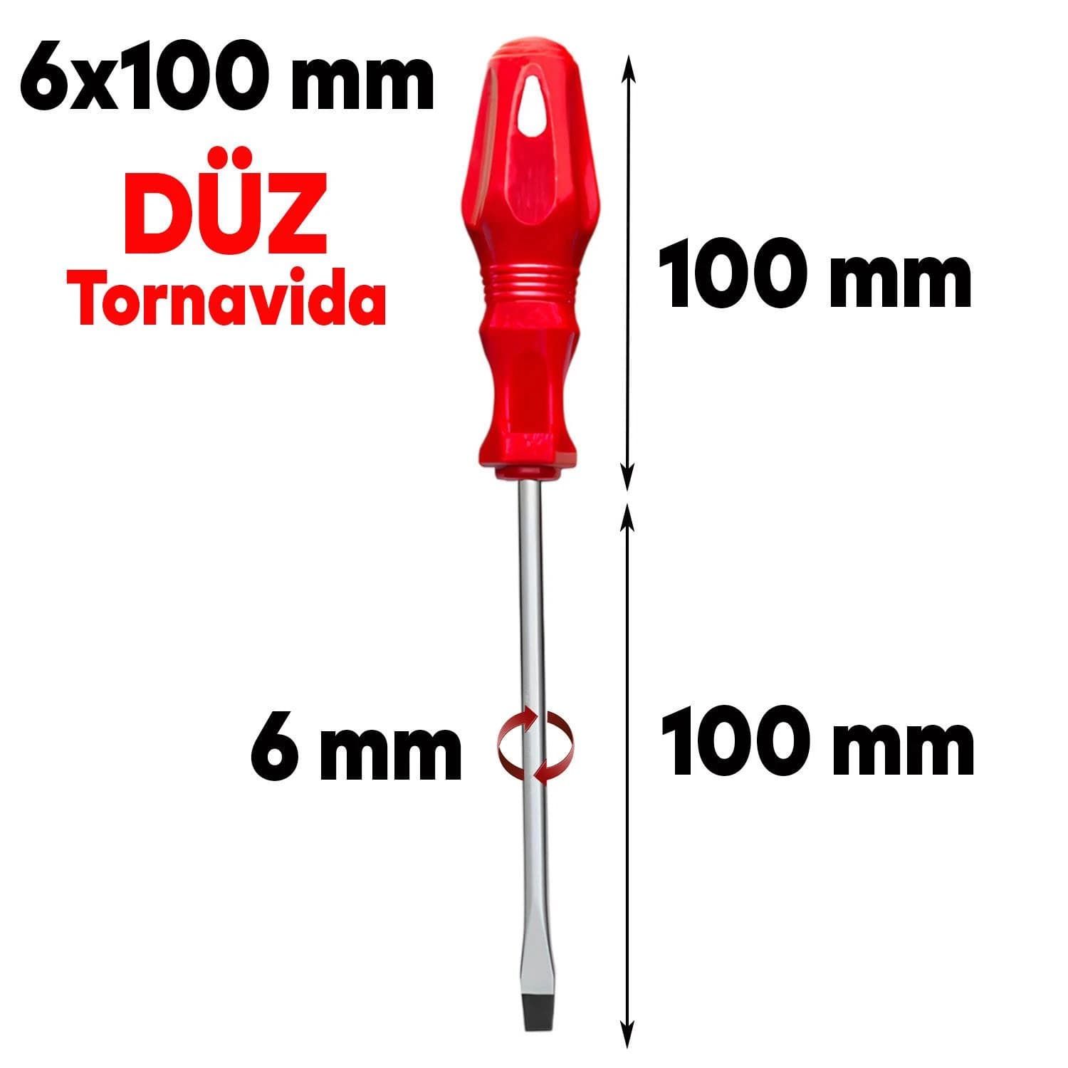 X PLUS DÜZ TORNAVİDA 6X100
