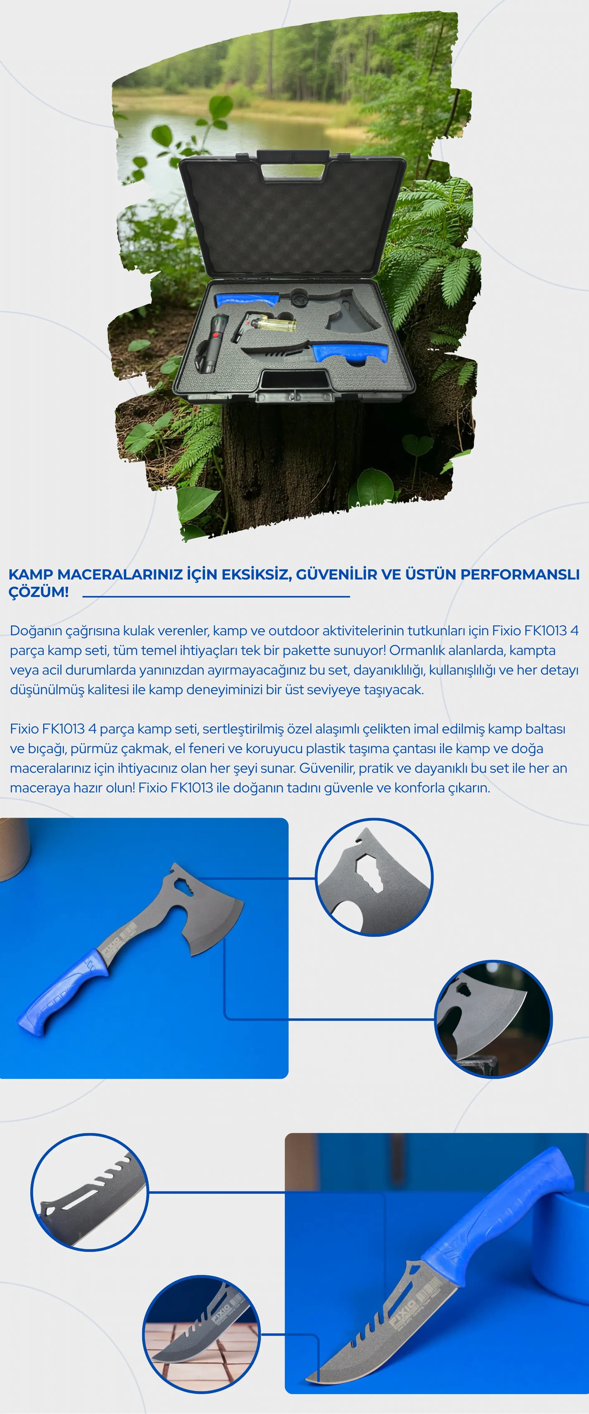 FİXİO 4 PARÇA BLİSTERLİ KAMP SETİ