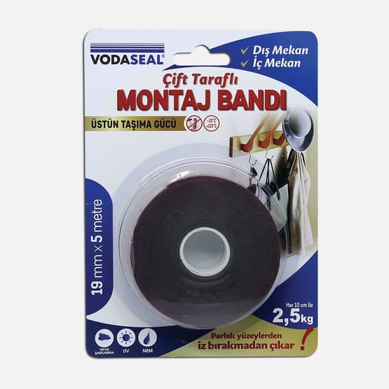 Vodaseal Akrilik Montaj Bandı Şeffaf 19MMX5M  
