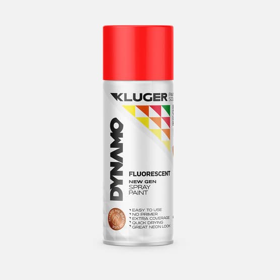 Kluger Dynamo Sprey Boya Floresan Kırmızı 450 400 ML