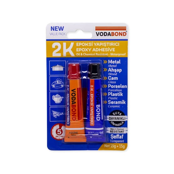 Vodabond 2K Rapid Epoxy Yapıştırıcı Şeffaf 30 GR