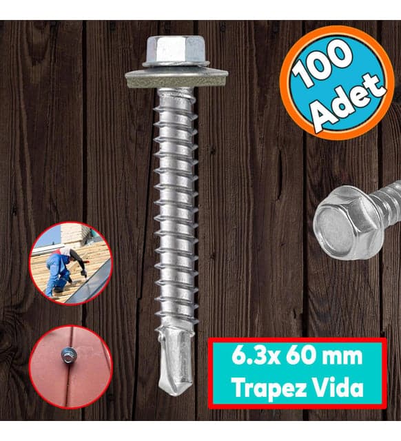 ÇATI VİDASI 6,3*60 ( ADAP.10 MM ) MRD