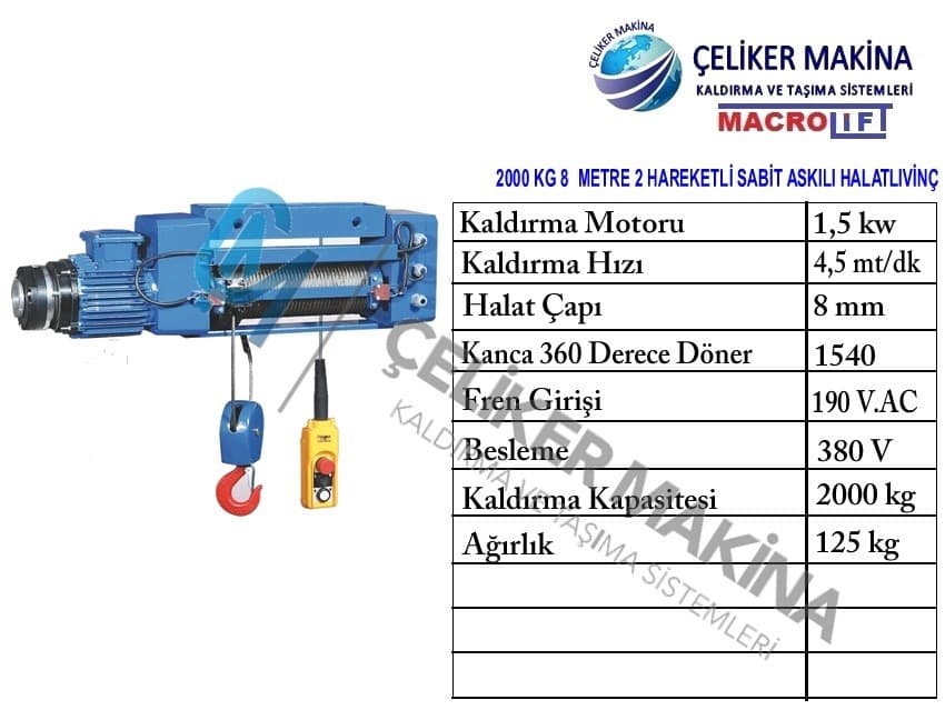 2 TON 10 METRE KÖŞELİ CARASKAL ATLAS