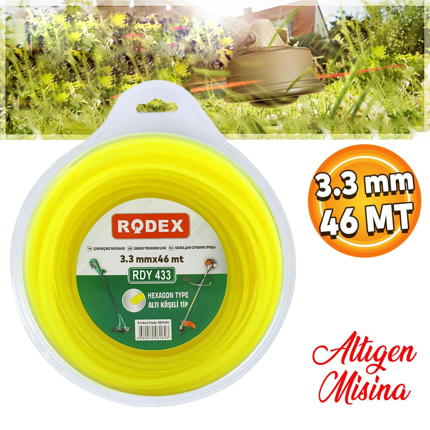 TIRPAN MİSİNASI ALTIGEN 3,3MM X 46MT.
