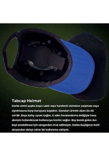 TABCAP KUMAŞ ŞAPKA BARET YAZLIK PETROL MAVİSİ LOGOLU