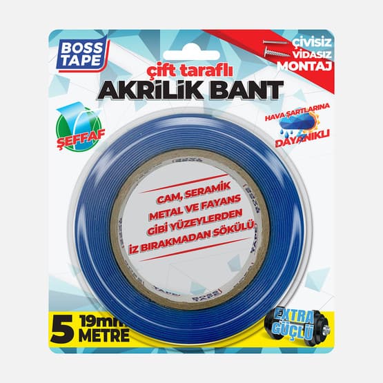 Boss Tape Mavi Akrilik Çift Taraflı Bant