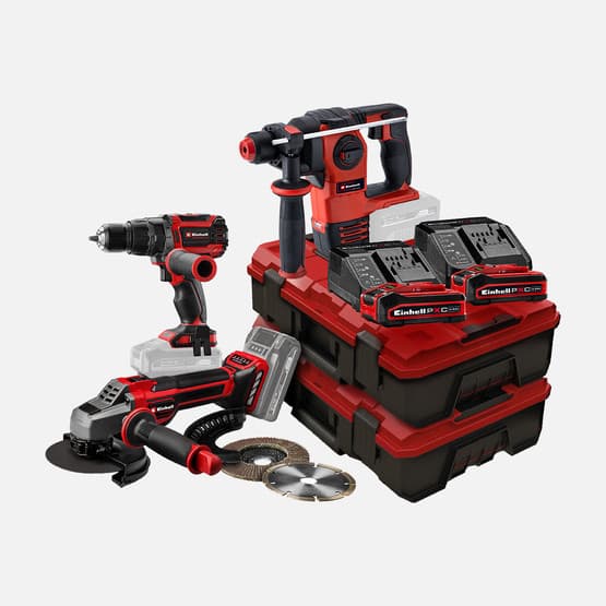 Einhell Professional Kömürsüz 3'lü Makine Seti (2x4,0 Ah Plus Akülü)