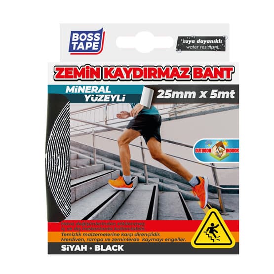 Boss Tape Siyah Zemin Kaydırmazlık Bandı