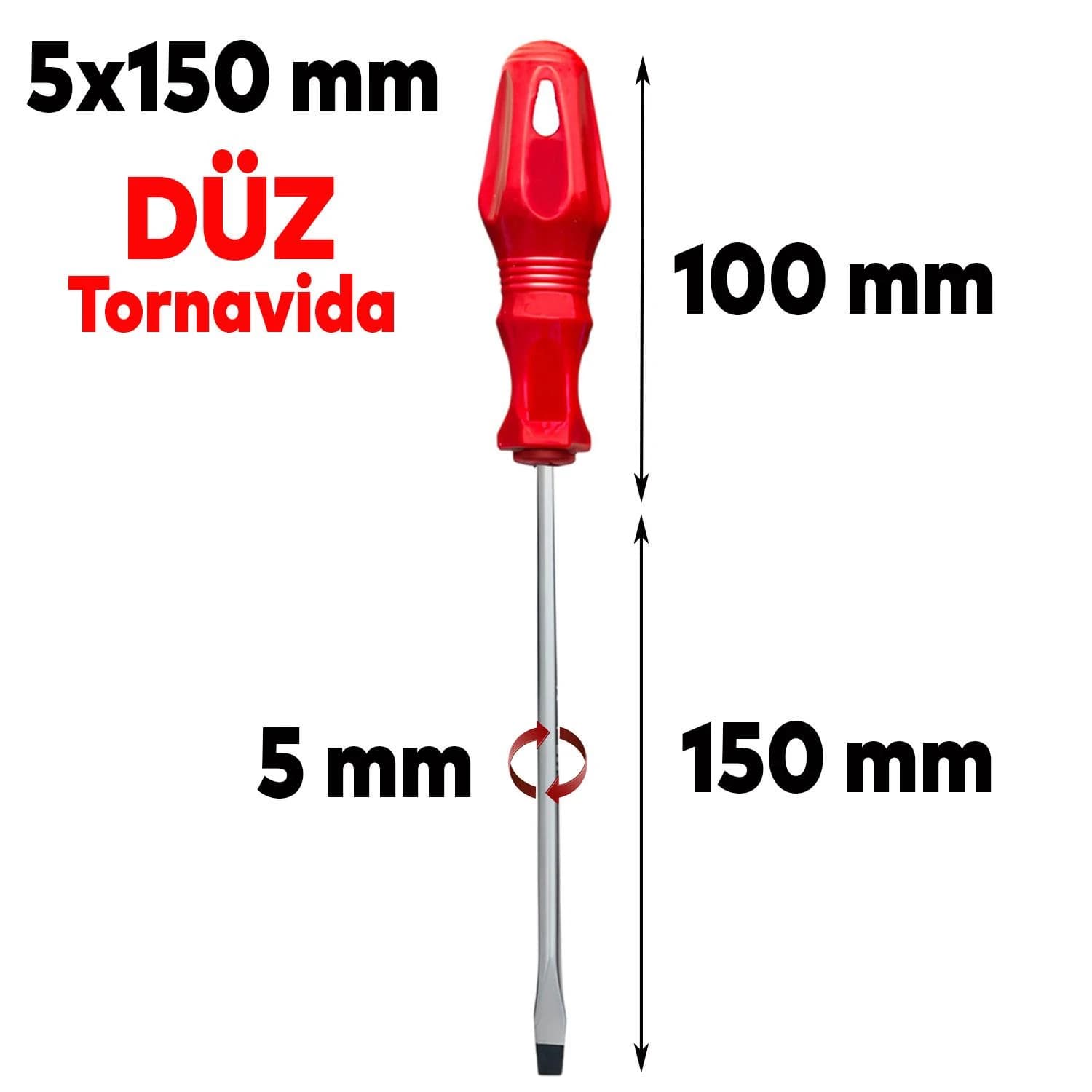 X PLUS DÜZ TORNAVİDA 5X150