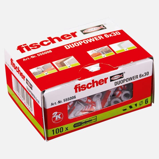 Fischer Duopower 6x30 Dübel 100 adet