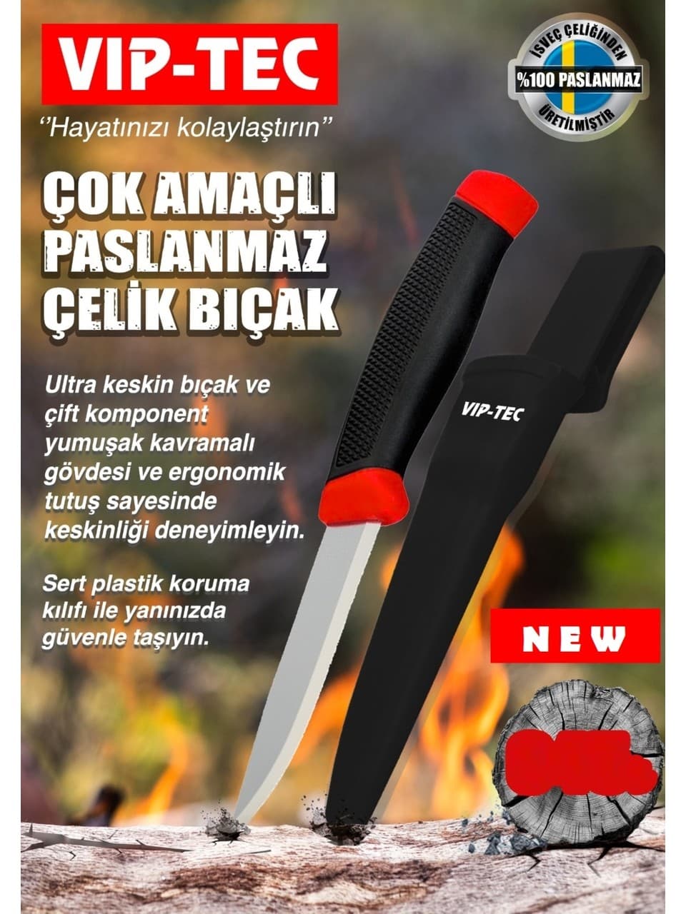 KORUMA KILIFLI VE KEMER KLİPSLİ BIÇAK