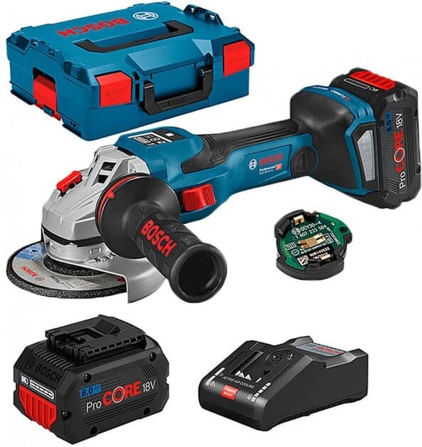 BOSCH GWS 18V-15SC DEVİR AYARLI AKÜLÜ AVUÇ TAŞLAMA 115-125MM 2X8.0AH L-BOXX