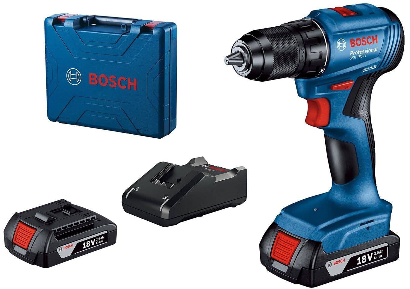 BOSCH GSR 185-LI AKÜLÜ DELME/VİDALAMA KÖMÜRSÜZ 18V 2X2,0 AH