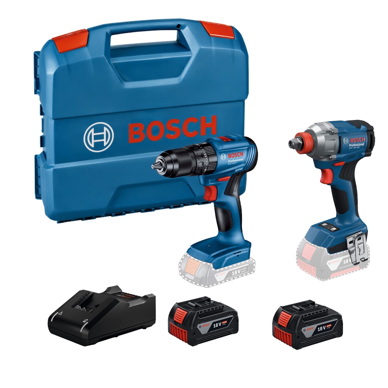 BOSCH GDX 18V-285 + GSB 185-LI(2X5.0AH;L-BOXX) 2 Lİ SET
