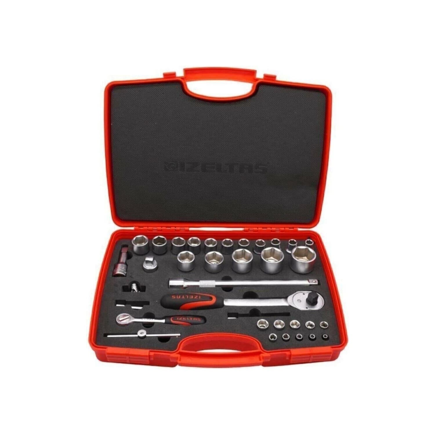 1113001038 İZELTAŞ 1/4"-1/2" ALTI KÖŞE LOKMA ANAHTAR TAKIMI 35 PC