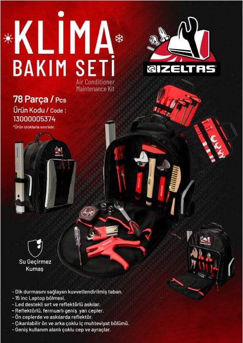 13000005374 İZELTAŞ KLİMA BAKIM SETİ ÇANTASI 78 PC