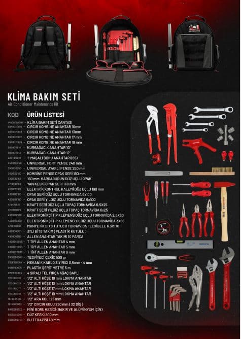 13000005374 İZELTAŞ KLİMA BAKIM SETİ ÇANTASI 78 PC