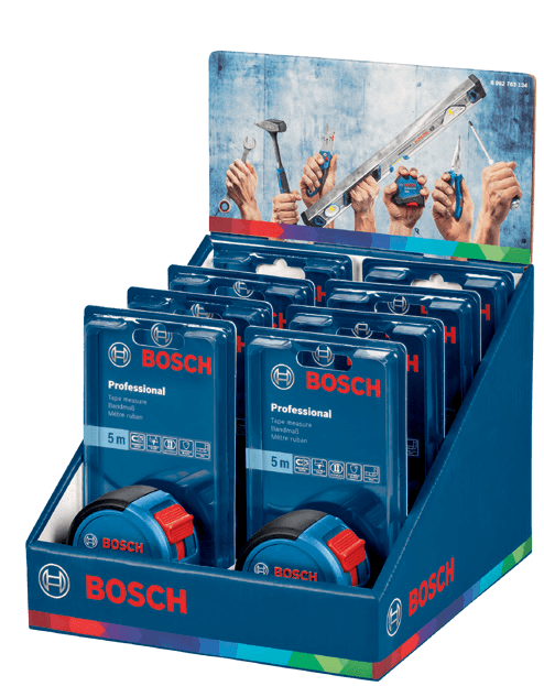 BOSCH PROFESYONEL ŞERİT METRE 5M 8 ADET Lİ STANDLI ÖZEL PAKET