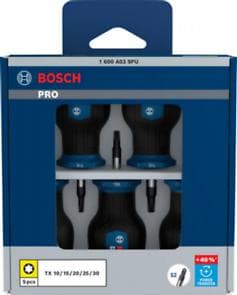 BOSCH PROFESYONEL AVUÇ İÇİ TORNAVİDA SETİ 5 PARÇA 5X TX TORNAVİDADAN OLUŞUR.
