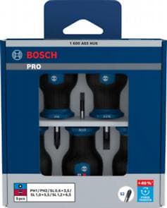 BOSCH PROFESYONEL AVUÇ İÇİ TORNAVİDA SETİ 5 PARÇA 2X PH 3X SL TORNAVİDADAN OLUŞUR.