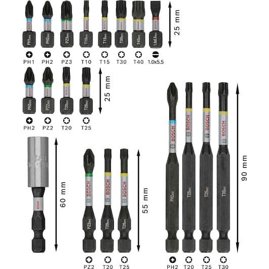 BOSCH PRO IMPACT VİDALAMA UCU SETİ, 20 PARÇA