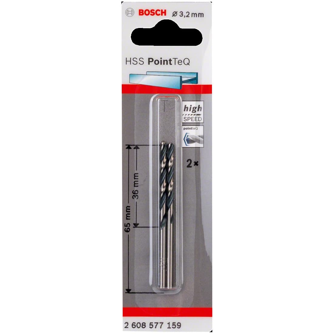 BOSCH HSSPOİNTTEQ METAL MATKAP UCU 3,2MM 2 Lİ