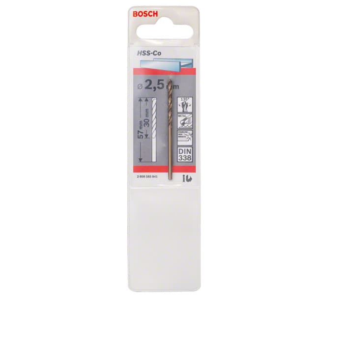 BOSCH ALTIN SERİ HSS-CO METAL MATKAP UCU 2,5*57 MM 1'Lİ