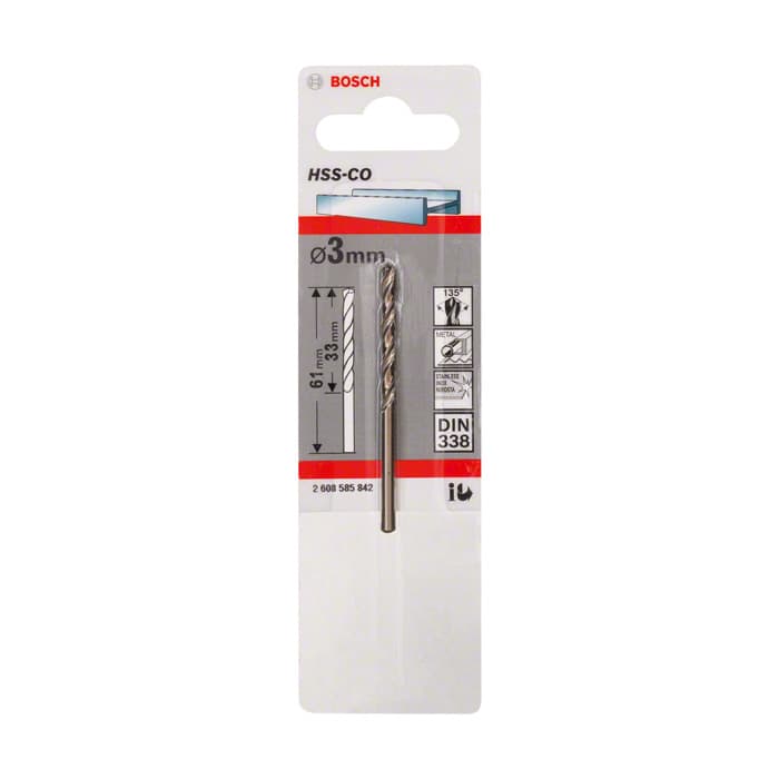 BOSCH ALTIN SERİ HSS-CO METAL MATKAP UCU 3*61 MM 1'Lİ