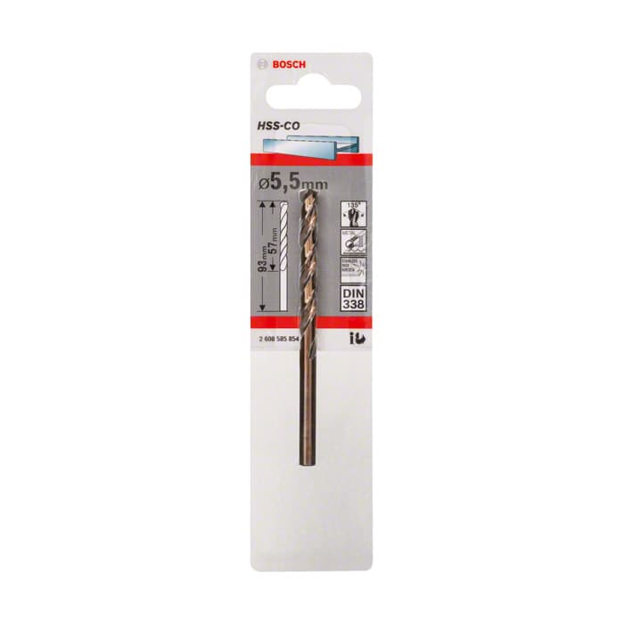 BOSCH ALTIN SERİ HSS-CO METAL MATKAP UCU 5,5*93 MM 1'Lİ