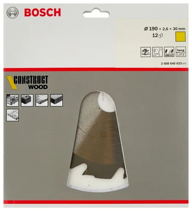 BOSCH CONSTRUCT WOOD DAİRE TESTERE 190*30 MM 12 DİŞ
