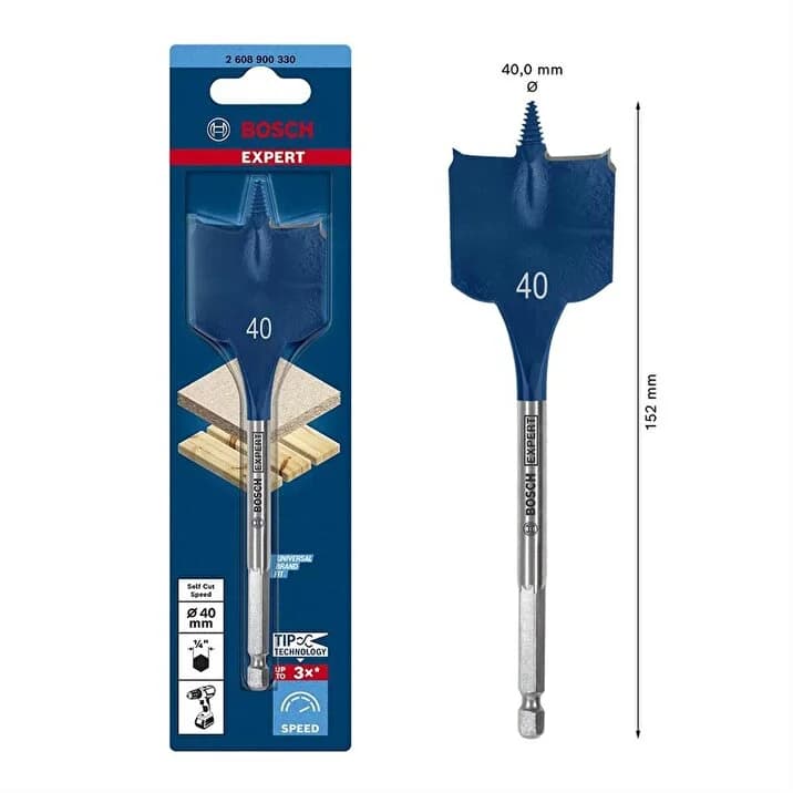 BOSCH EXPERT SCS YAPRAK AHŞAP MATKAP UCU HEX 40*152MM