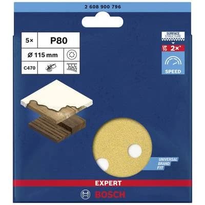 BOSCH EXPERT CIRT ZIMPARA 115MM 80 KUM 8 DELİK 5 Lİ PAKET