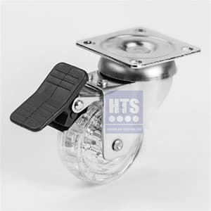 304 HTS ÇİFT BİLY.ŞEFFAF TABL.FRENLİ TEKER 50*20 MM.