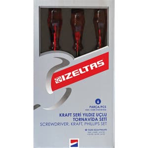 4120008106 İZELTAŞ KRAFT TORNAVİDA SETİ YILDIZ 6 PC
