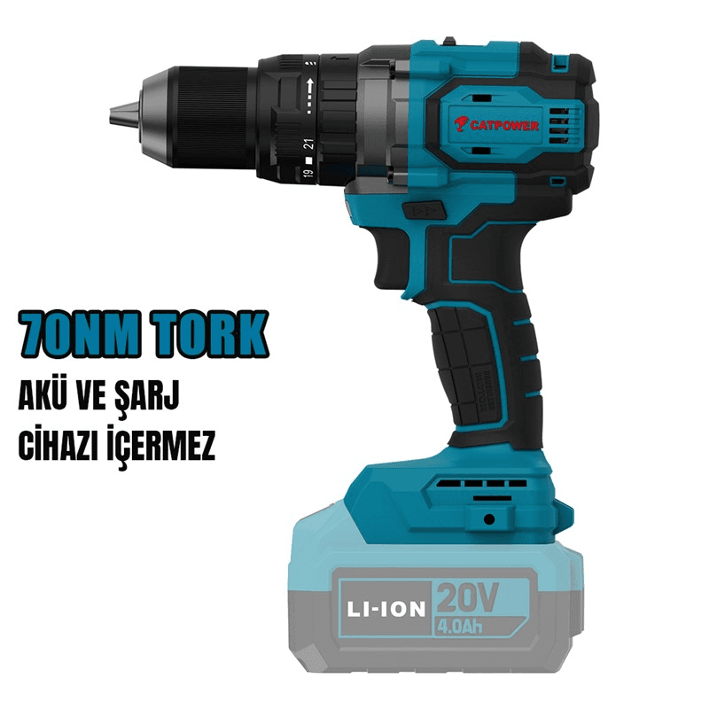 CAT4212 CATPOWER KÖMÜRSÜZ DARBELİ AKÜLÜ VİDALAMA 70NM 13 MM 20V Lİ-İON SOLO
