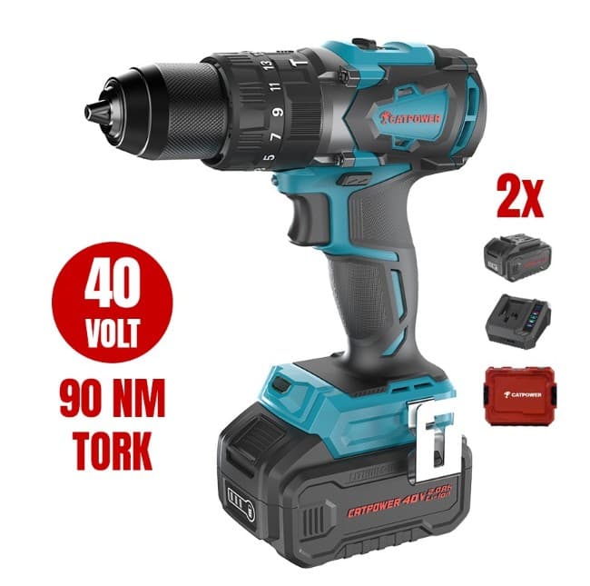CAT4410 CATPOWER KÖMÜRSÜZ DARBELİ AKÜLÜ VİDALAMA 90 NM 40V 2X2.0 AH