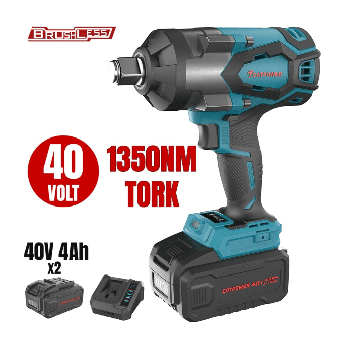 CAT4428SET CATPOWER KÖMÜRSÜZ AKÜLÜ SOMUN SIKMA 3/4'' 1350 NM 40V 2X4.0 AH