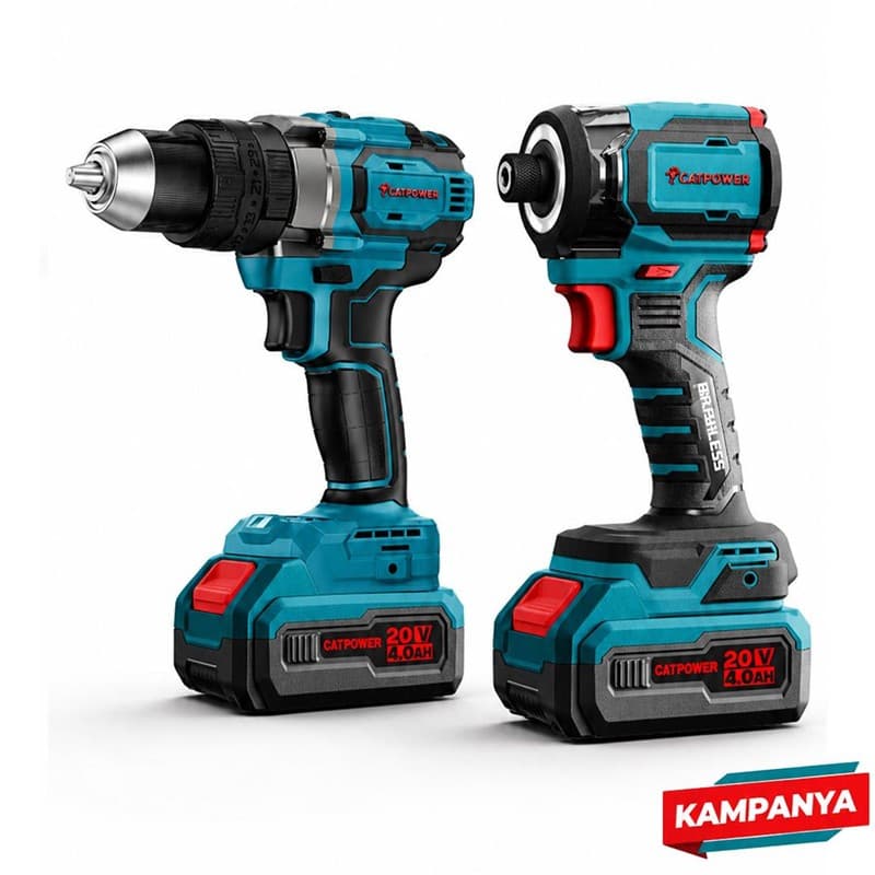 CAT5152-SET3 CATPOWER KÖMÜRSÜZ Lİ-İON AKÜLÜ 2'Lİ KOMBO SET 5152/4212 20V 2X4,0AH