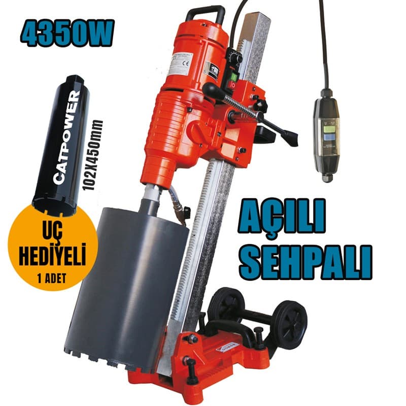 CAT9350 CATPOWER AÇILI SEHPALI KAROT MAKİNESİ 255 MM E KADAR DELER 4350W 2 VİTES
