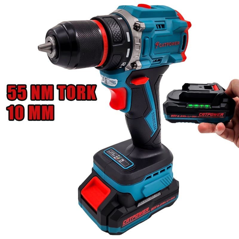CATE1010 CATPOWER KÖMÜRSÜZ AKÜLÜ VİDALAMA Lİ-İON (SET) 10 MM 20V 2X2.0 AH