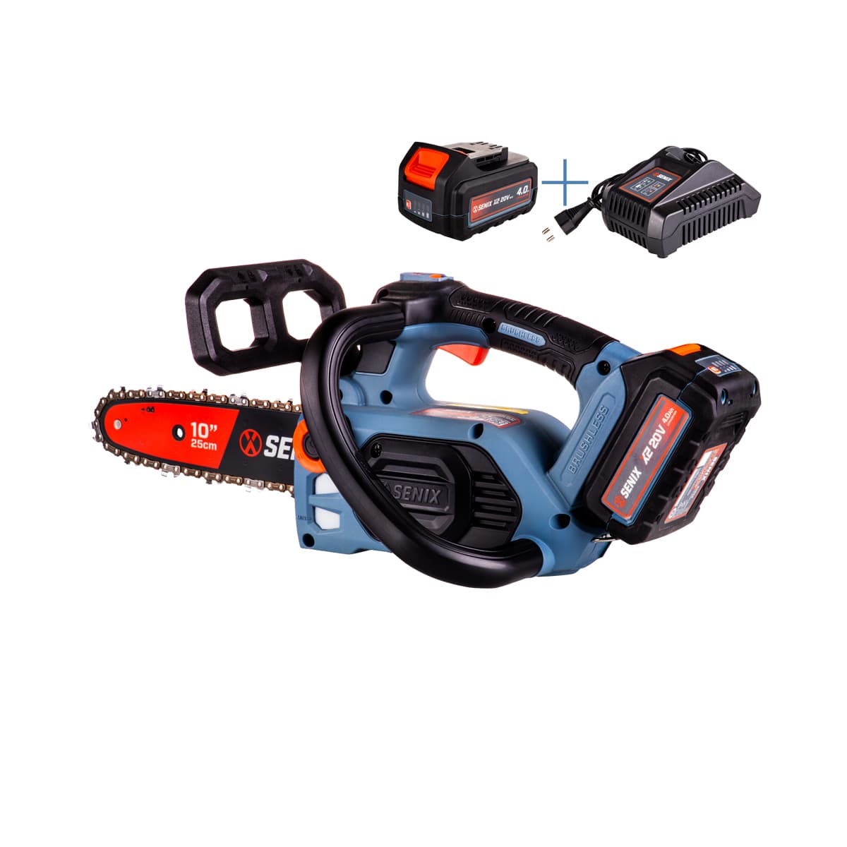 CSX2-M1-EU SENIX AKÜLÜ AĞAÇ MOTORU 25 CM PALA 20V 1X4.0 AH AKÜ 3/8" - 90 / 20