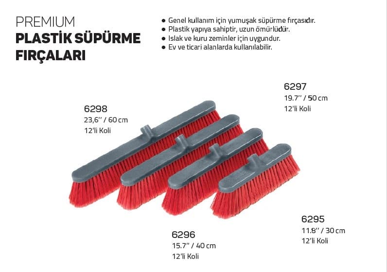 6298 DEKOR PREMİUM PLASTİK SÜPÜRME FIRÇASI 60 CM