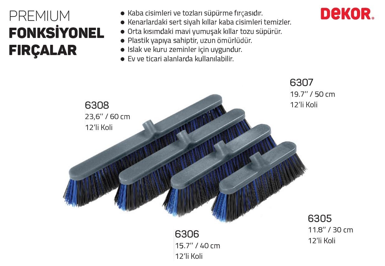 6308 DEKOR PREMİUM FONKSİYONEL FIRÇA 60 CM