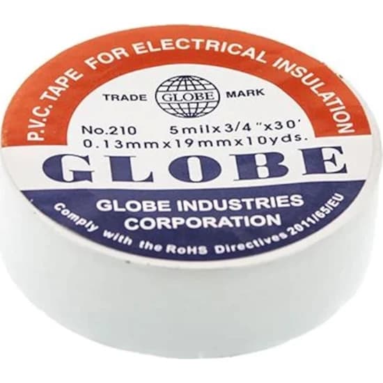 GLOBE ELEKTRİK İZOLASYON BANDI BEYAZ 19MM*10 YRD