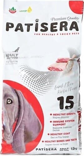 PAT001 PATİSERA KÖPEK MAMASI 15 KG (KUZU ETLİ + PİRİNÇLİ)