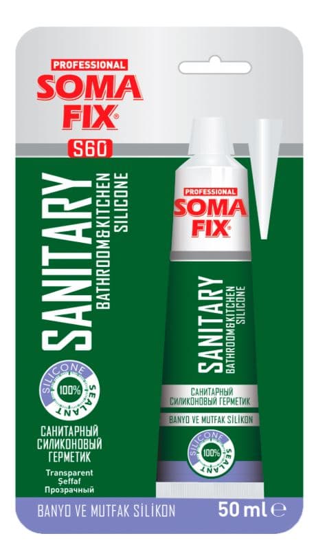 S60 SOMAFIX BANYO-MUTFAK TÜP SİLİKON ŞEFFAF 50 ML