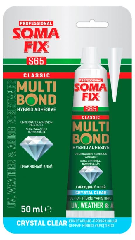 S65 SOMAFIX MULTIBOND HİBRİD YAPIŞTIRICI ŞEFFAF 50 ML